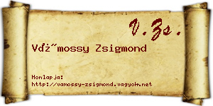 Vámossy Zsigmond névjegykártya