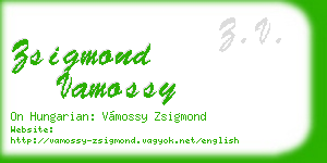 zsigmond vamossy business card