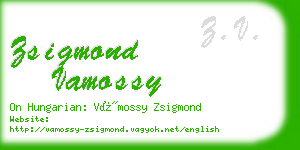 zsigmond vamossy business card